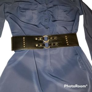 Women's Elastic Wide Black Stretchy Waist Cinch Waistband